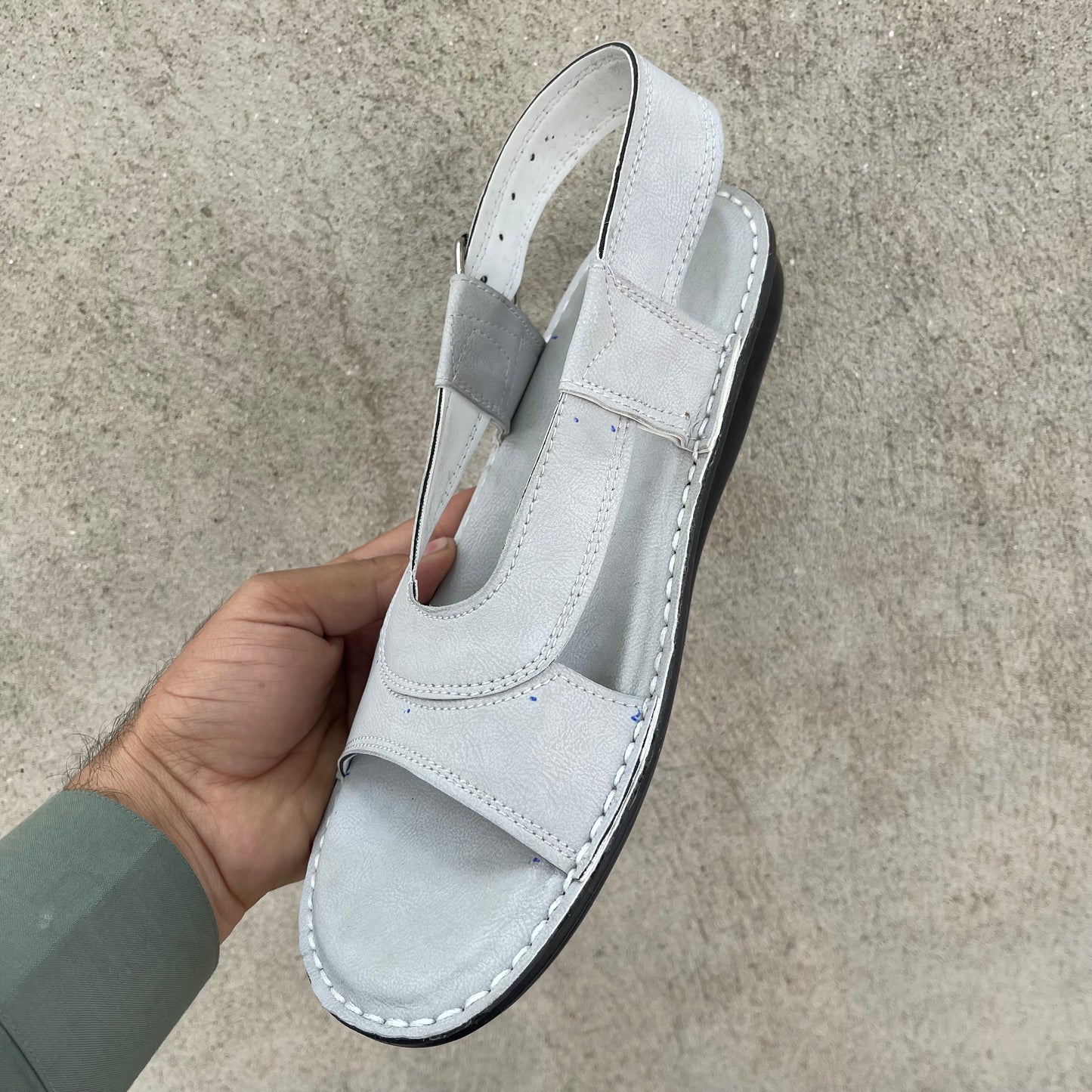 Hajj & Umrah Special Slippers, (Handmade, Anti slip, All Day Comfort) Light Grey Color