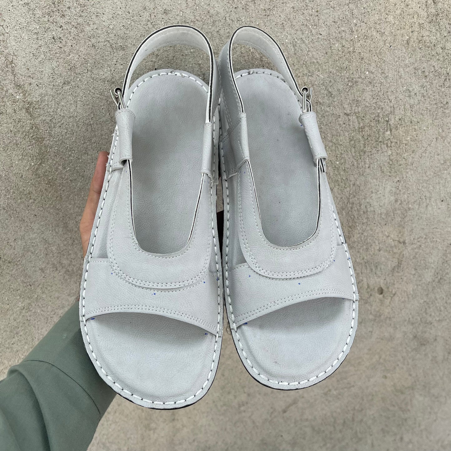 Hajj & Umrah Special Slippers, (Handmade, Anti slip, All Day Comfort) Light Grey Color