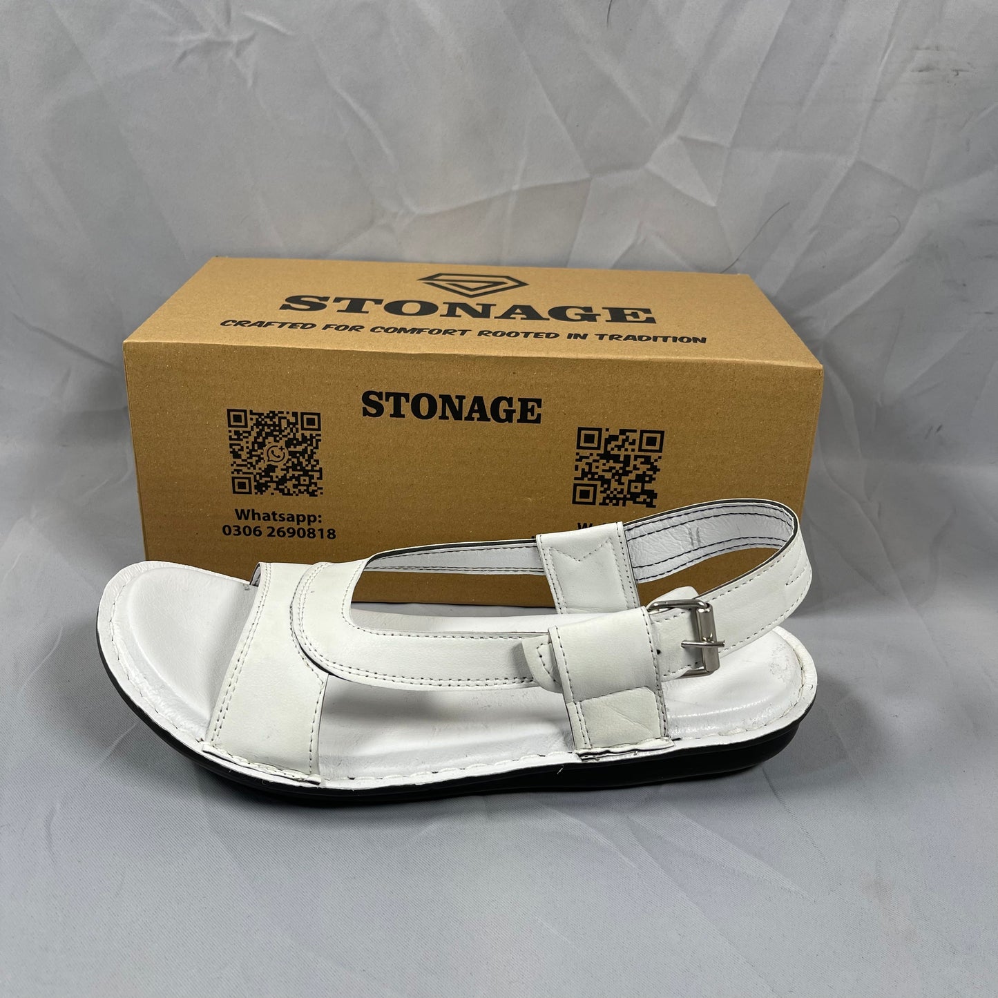Hajj & Umrah Special Slippers, (Handmade, Anti slip, All Day Comfort) White Color