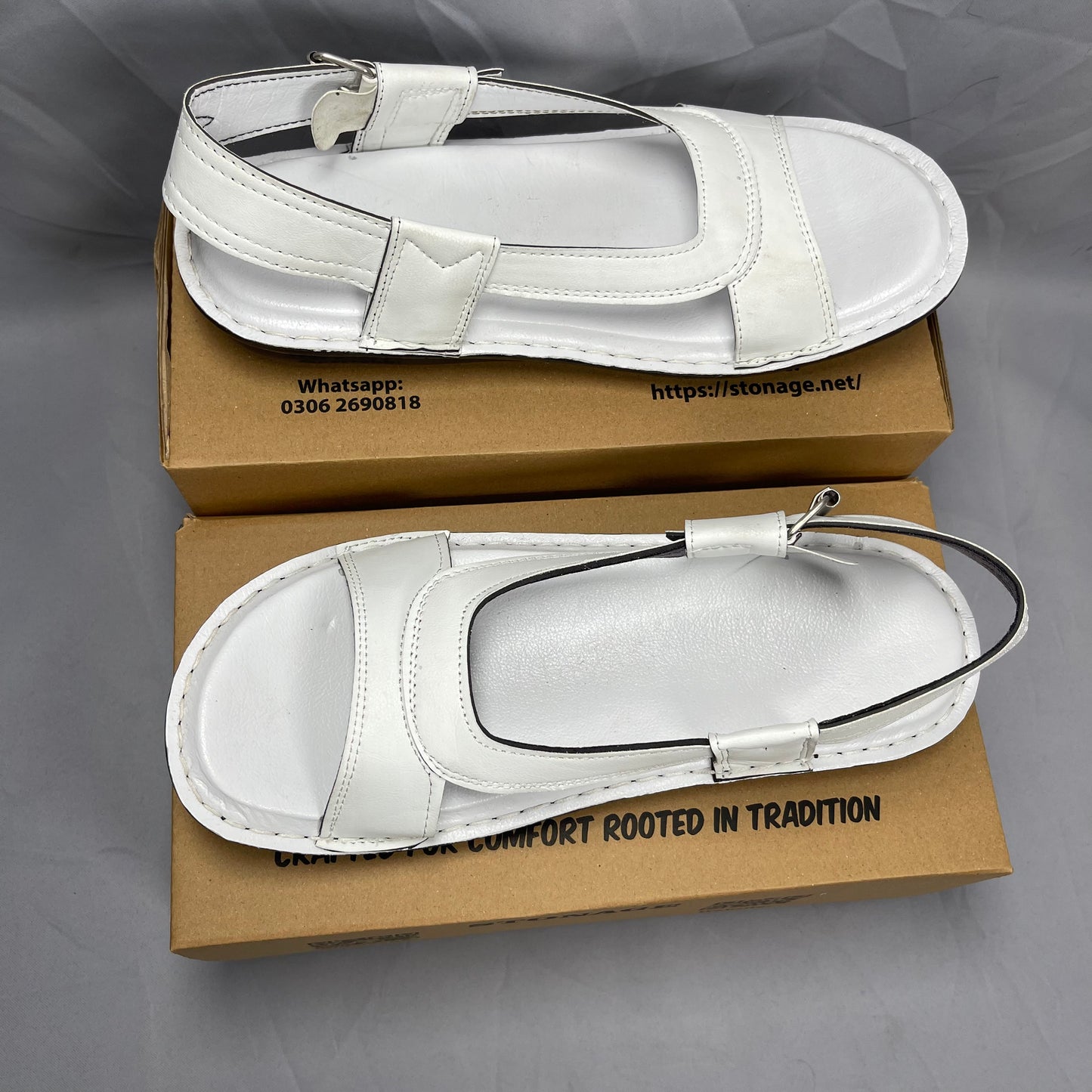 Hajj & Umrah Special Slippers, (Handmade, Anti slip, All Day Comfort) White Color