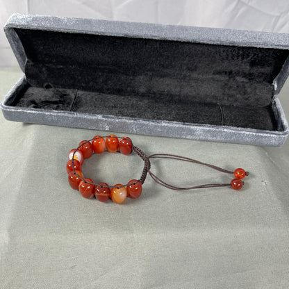 Turkish Round Yamni Red  Aqeeq  Stone Tasbeeh Tasbeeh