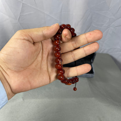 Turkish Round Yamni Red  Aqeeq  Stone Tasbeeh Tasbeeh