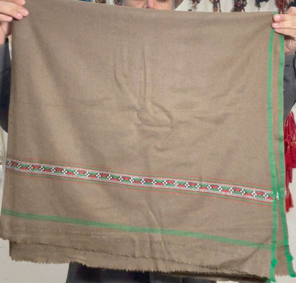 Herati - Handmade Wool Shawl, Light Brown-Brown