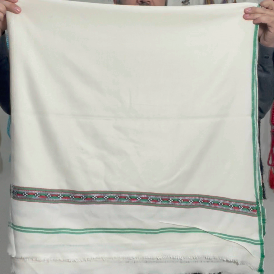 Herati - Handmade Wool Shawl, Off-white