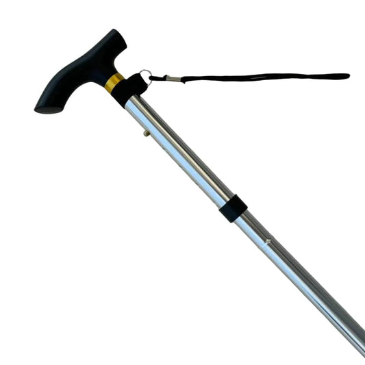 Aluminum Collapsible Walking Stick Silver  Color.