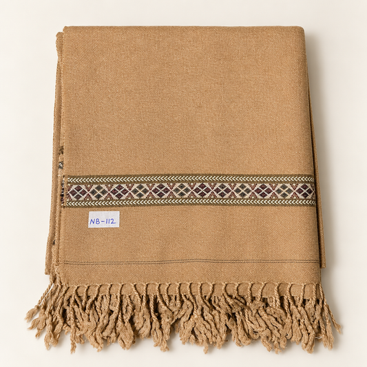 Nowbahar 64 — The Signature Shawl, Handmade & Pure Woolen Camel Color   NB-112