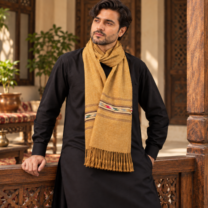 Handmade Soft , Wool  Mufflers- Camel