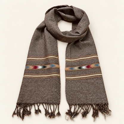 Handmade Soft , Wool  Mufflers-  Brown
