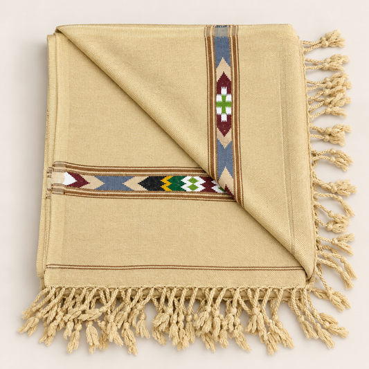 Stonage Sadabahar Swati Kaadi Shawl , Pure and Original Woolen,  Sand Beige  SB-103