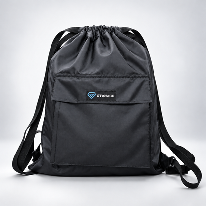 Premium Double-Lined Drawstring Bag – Adjustable, Water-Resistant, All-Purpose for Hajj Umrah, College, Gym & Daily Use , Black  Color.
