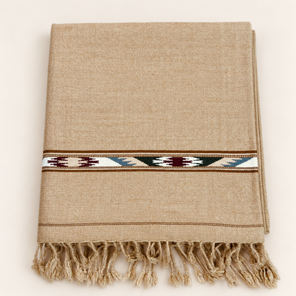 Stonage Sadabahar Swati Kaadi Shawl , Pure and Original Woolen,  Camel Color