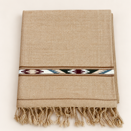 Stonage Sadabahar Swati Kaadi Shawl , Pure and Original Woolen,  Camel Color