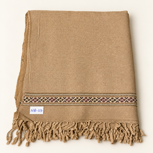 Nowbahar 64 — The Signature Shawl, Handmade & Pure Woolen  Color Classic Camel Brown NB-117