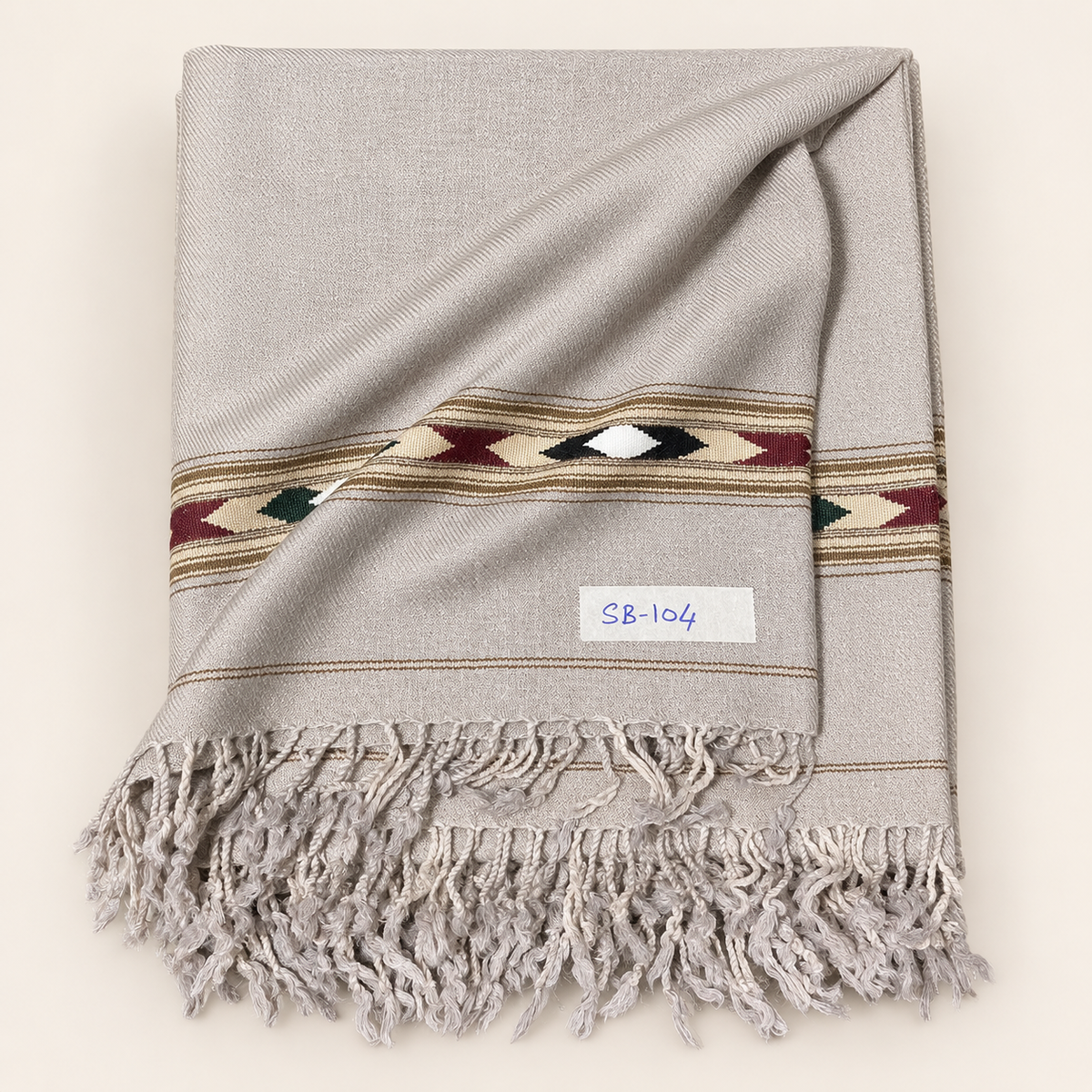 Stonage Sadabahar Swati Kaadi Shawl , Pure and Original Woolen,  Soft Stone Grey  SB-104