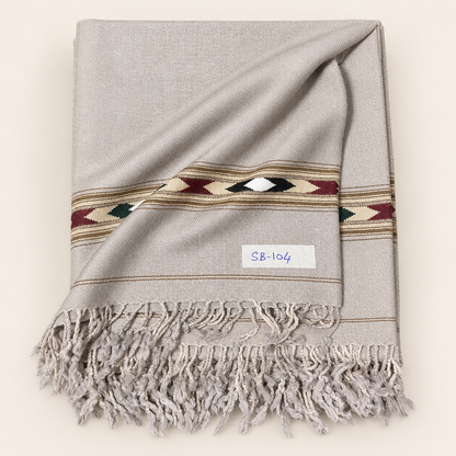 Stonage Sadabahar Swati Kaadi Shawl , Pure and Original Woolen,  Soft Stone Grey  SB-104