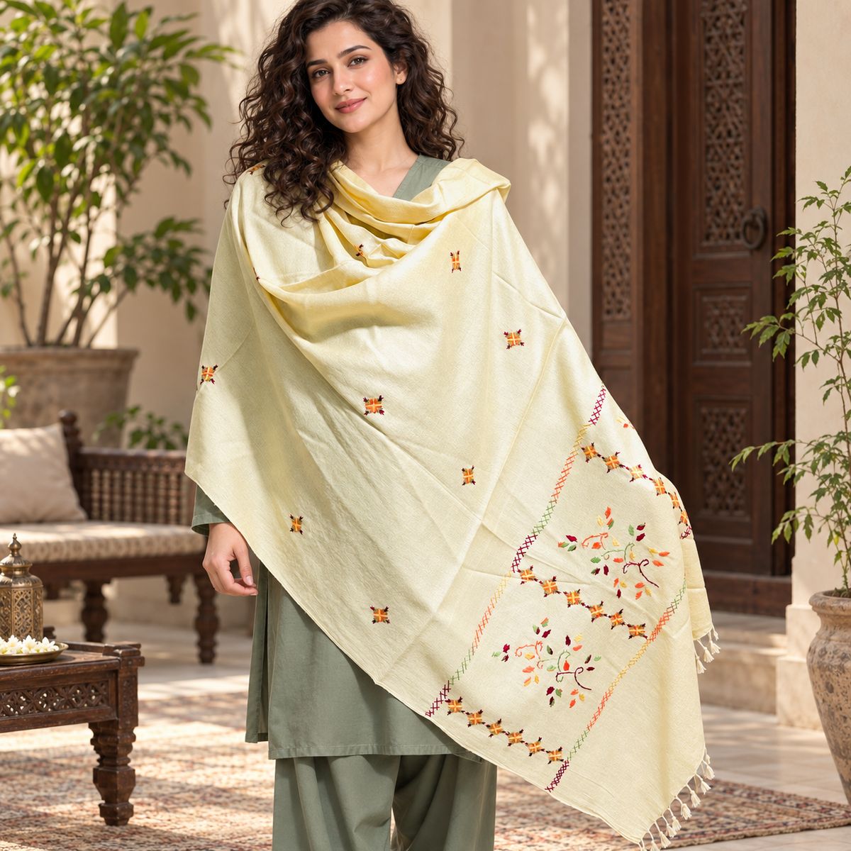 Ladies Swati Handmade Woolen Shawl , Article No LSS-021