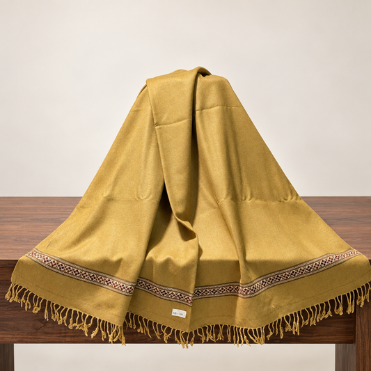 Nowbahar 64 — The Signature Shawl, Handmade & Pure Woolen  Color Golden Camel  NB-114