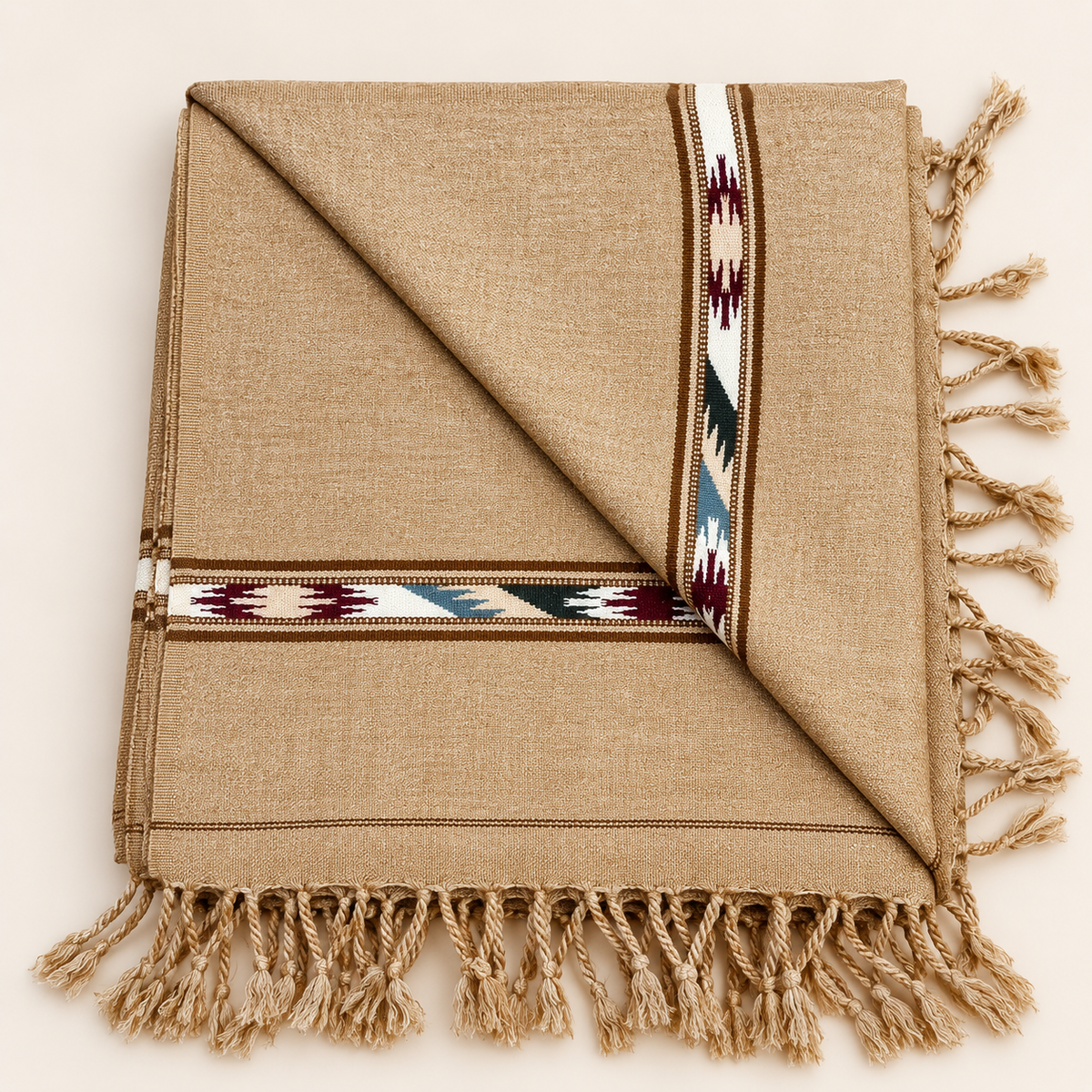 Stonage Sadabahar Swati Kaadi Shawl , Pure and Original Woolen,  Camel Color