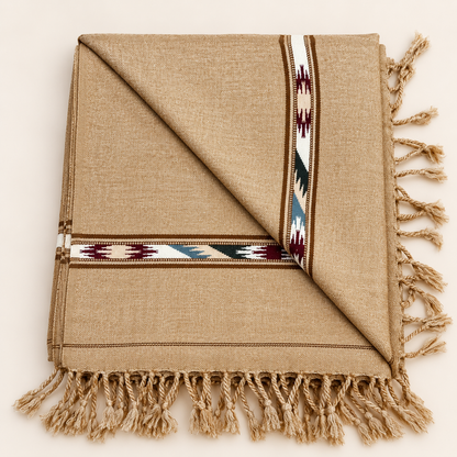 Stonage Sadabahar Swati Kaadi Shawl , Pure and Original Woolen,  Camel Color