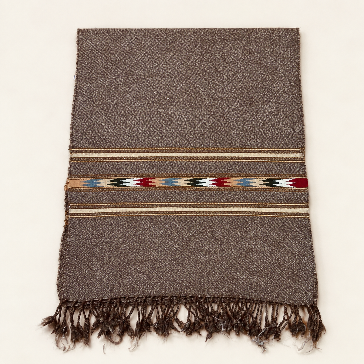 Handmade Soft , Wool  Mufflers-  Brown