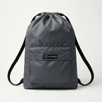 Single, Drawstring Bag – , Waterproof, All-Purpose for Hajj Umrah College/Uni , Gym & Daily Use ( Grey)