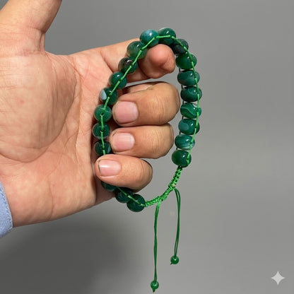 Turkish Round Green  Aqeeq  Stone Tasbeeh 21 Beads