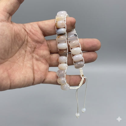 Turkish Round  White  Aqeeq  Stone Tasbeeh 21 Beads