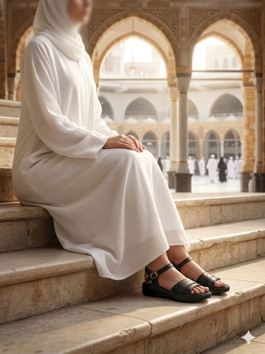 Stonage Exclusive,  Ladies  Hand made , Soft , Lightweight &  Flat, Leather Sandals,  Black Color