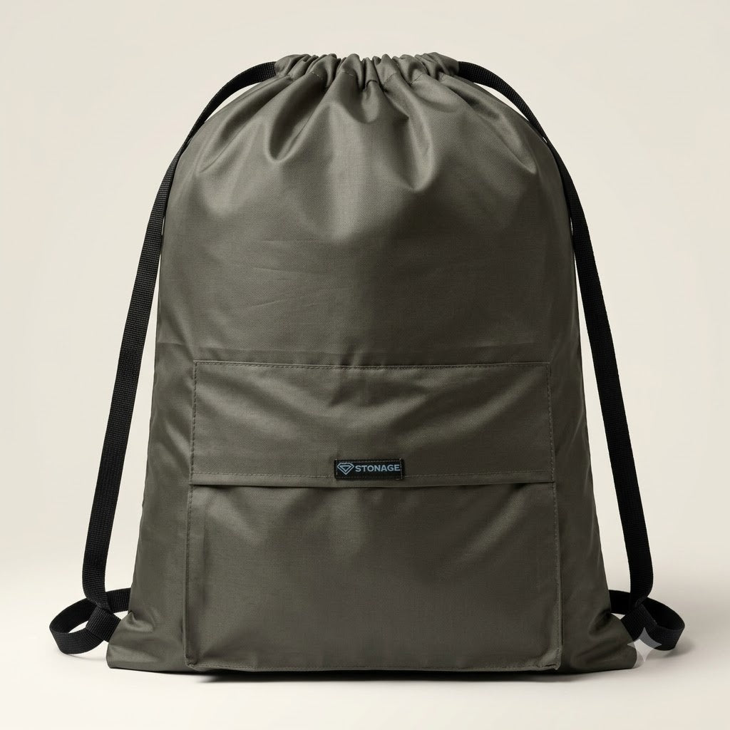 Drawstring Bag – , Waterproof, All-Purpose for Hajj Umrah College/Uni , Gym & Daily Use (Khaki)