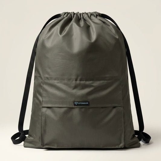 Drawstring Bag – , Waterproof, All-Purpose for Hajj Umrah College/Uni , Gym & Daily Use (Khaki)