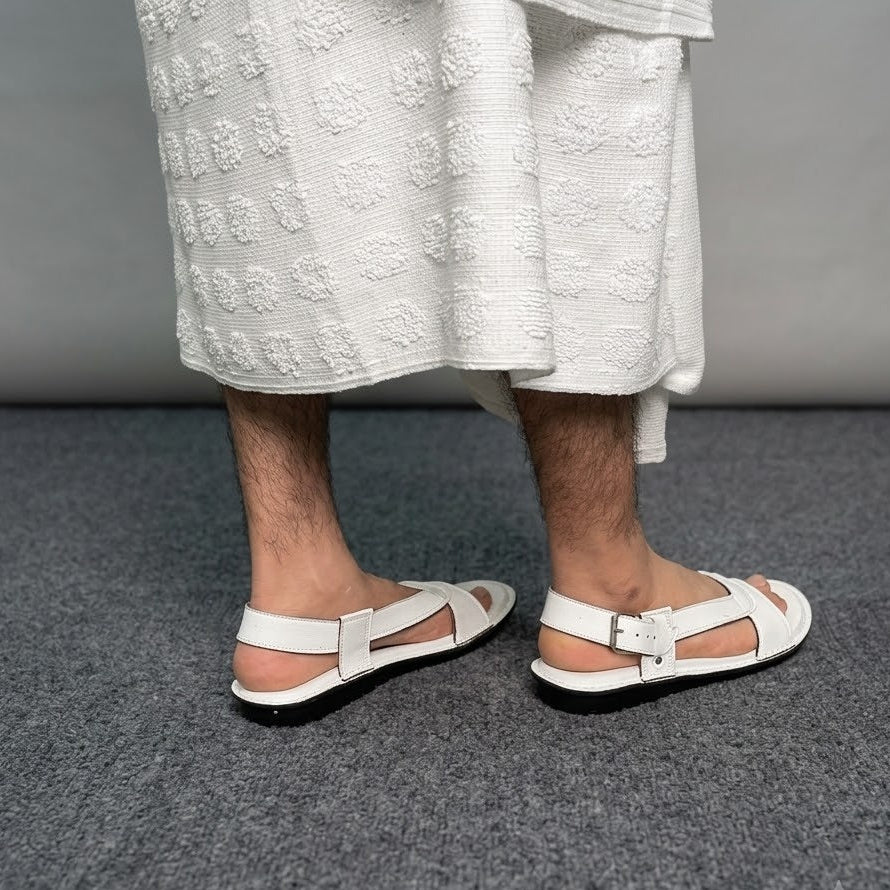 Hajj & Umrah Special Slippers, for Men  (Handmade, Anti slip, All Day Comfort) White Color