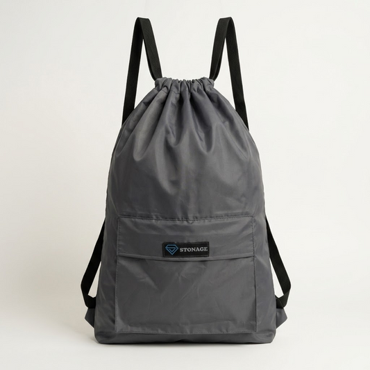 Single, Drawstring Bag – , Waterproof, All-Purpose for Hajj Umrah College/Uni , Gym & Daily Use ( Grey)