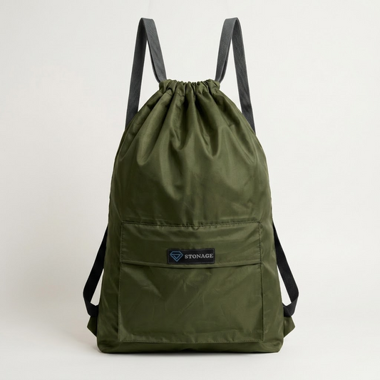 Single , Drawstring Bag – , Waterproof, All-Purpose for Hajj Umrah College/Uni , Gym & Daily Use (Olive Green)