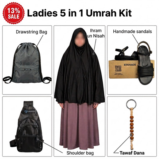 Ladies 5 in 1 Umrah Kit, Get 13% discount,