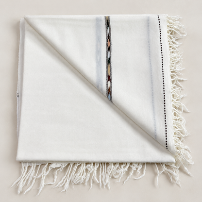 72 Count Premium  Swati  Wool Shawl Off-White Color, Original, Handmade.