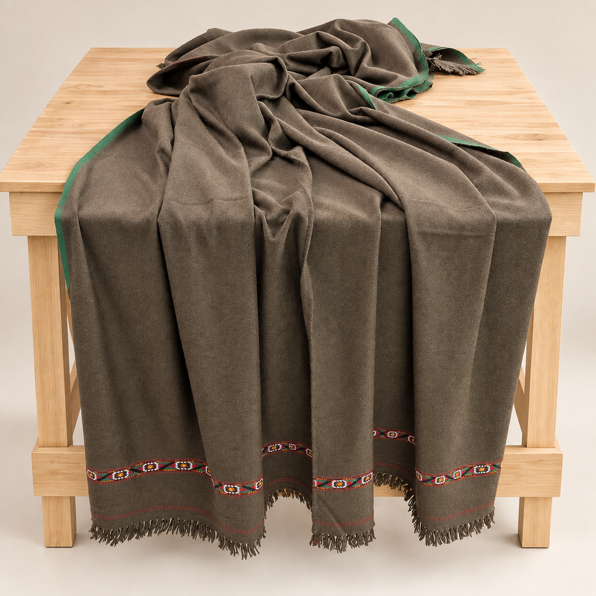 Herati - Handmade Wool Shawl,  Brown