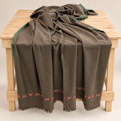 Herati - Handmade Wool Shawl,  Brown