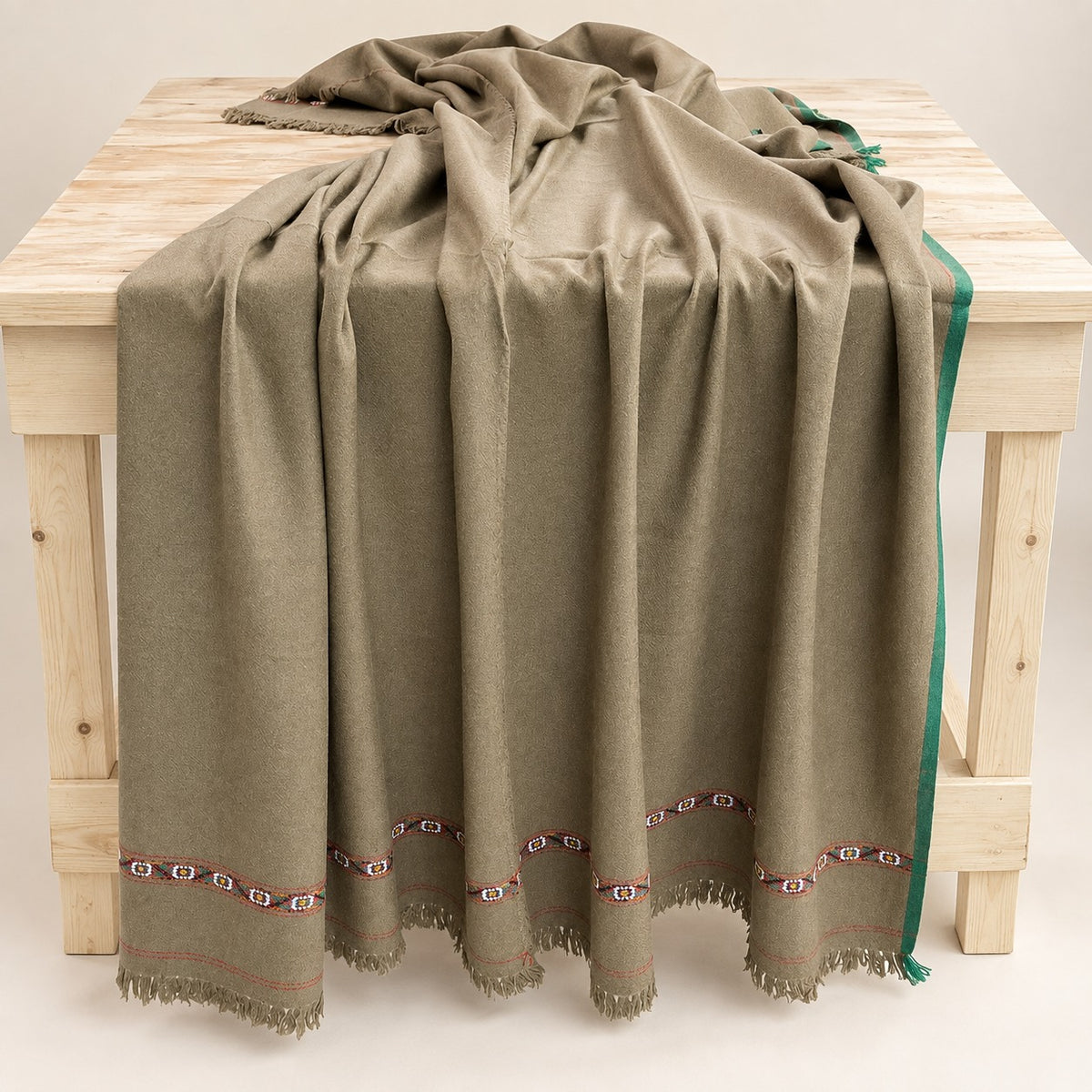 Herati - Handmade Wool Shawl,  Light Brown