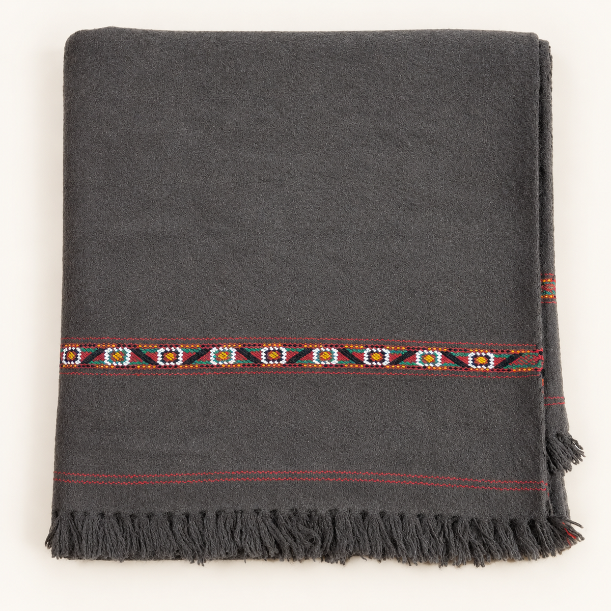 Herati - Handmade Wool Shawl,  Dark Brown