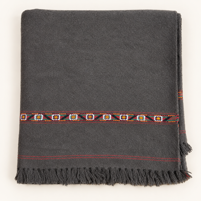 Herati - Handmade Wool Shawl,  Dark Brown