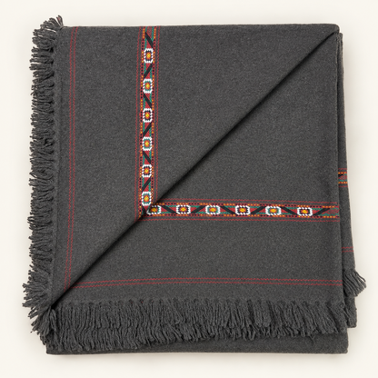 Herati - Handmade Wool Shawl,  Dark Brown