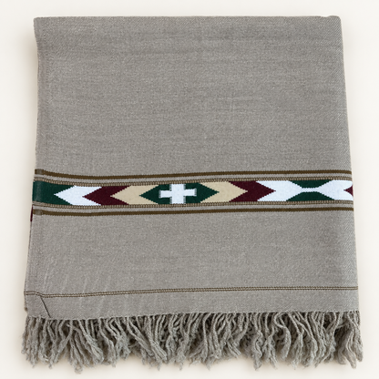Stonage Sadabahar Swati Kaadi Shawl , Pure and Original Woolen Greyish Color