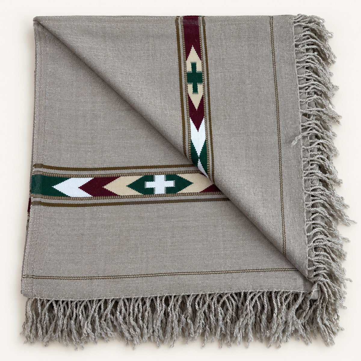 Stonage Sadabahar Swati Kaadi Shawl , Pure and Original Woolen Greyish Color