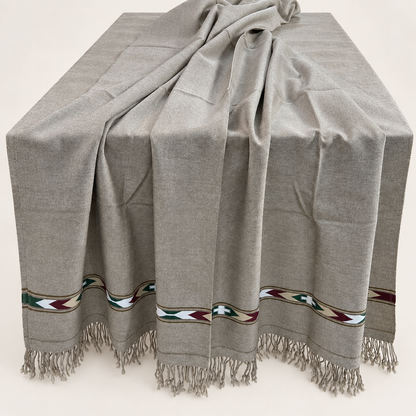Stonage Sadabahar Swati Kaadi Shawl , Pure and Original Woolen Greyish Color