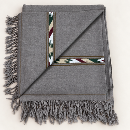 Stonage Sadabahar Swati Kaadi Shawl , Pure and Original Woolen,  Grey Color
