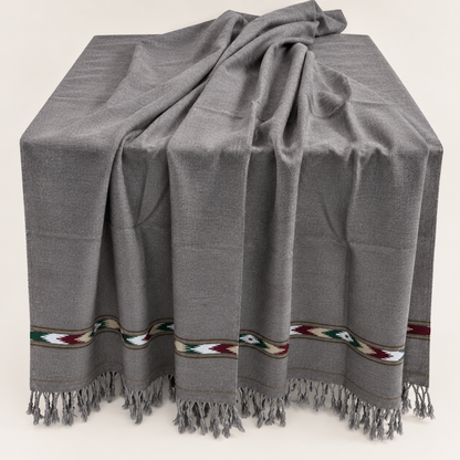 Stonage Sadabahar Swati Kaadi Shawl , Pure and Original Woolen,  Grey Color