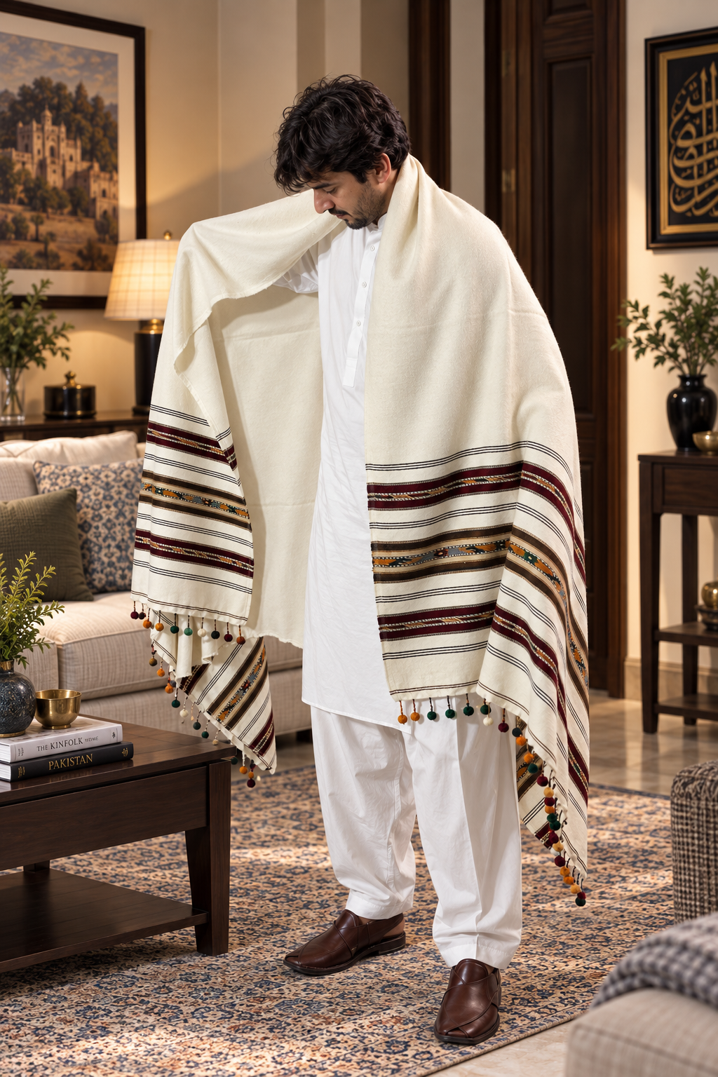Stonage Swati Gulbahar 3 Gola Handmade Pure Wool Sharhi