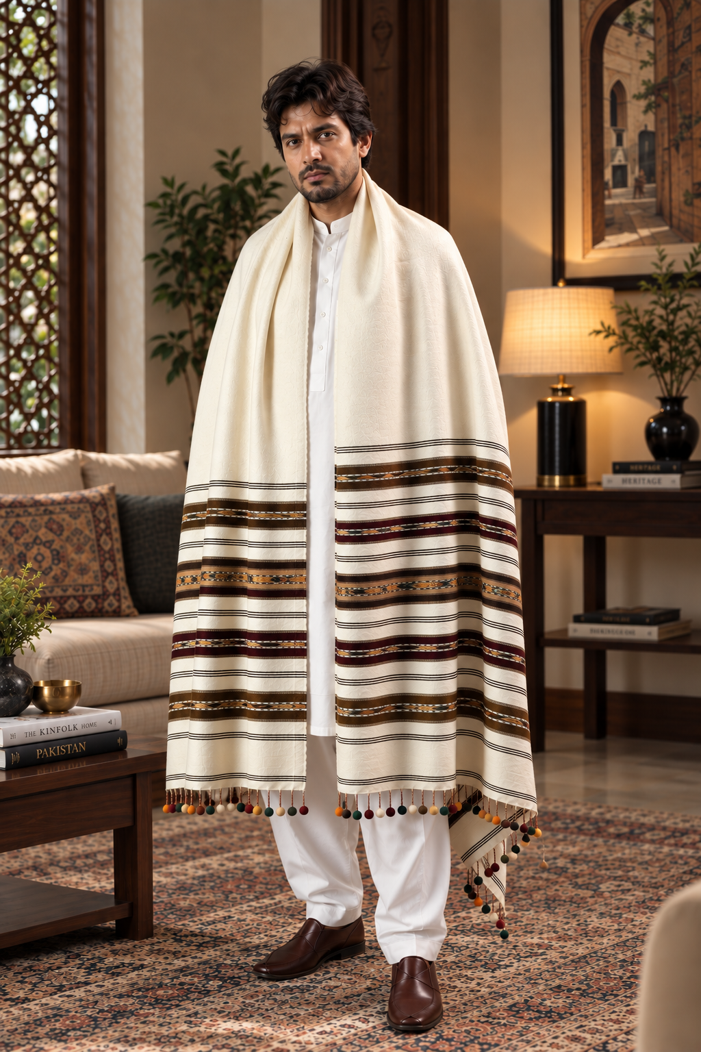 Stonage Swati Gulbahar 5 Gola Handmade Pure Wool Sharhi