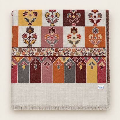 Zahra Multicolor Kani — Handmade Kashmiri Pure Wool Shawl (LKS-01)