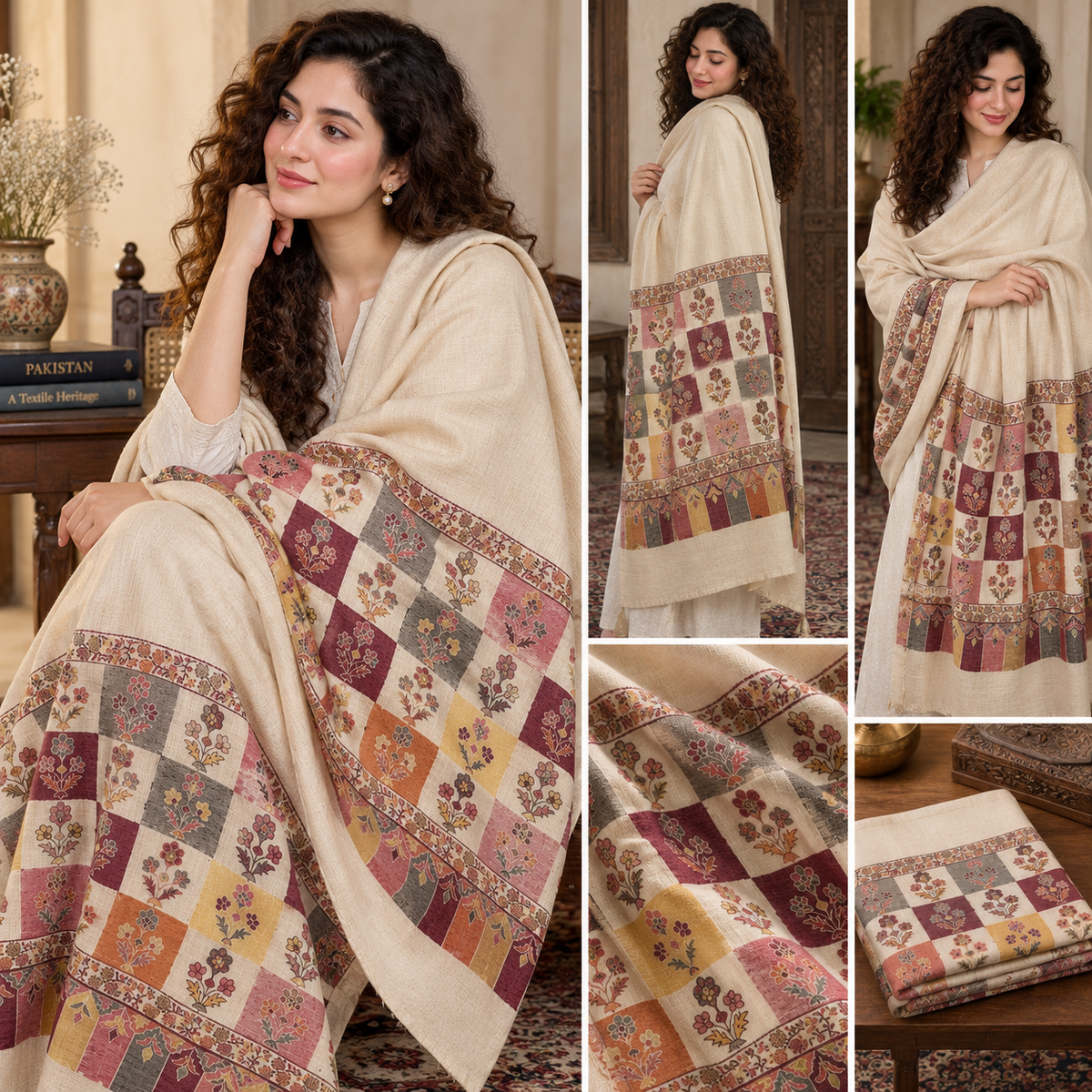 Zahra Multicolor Kani — Handmade Kashmiri Pure Wool Shawl (LKS-01)